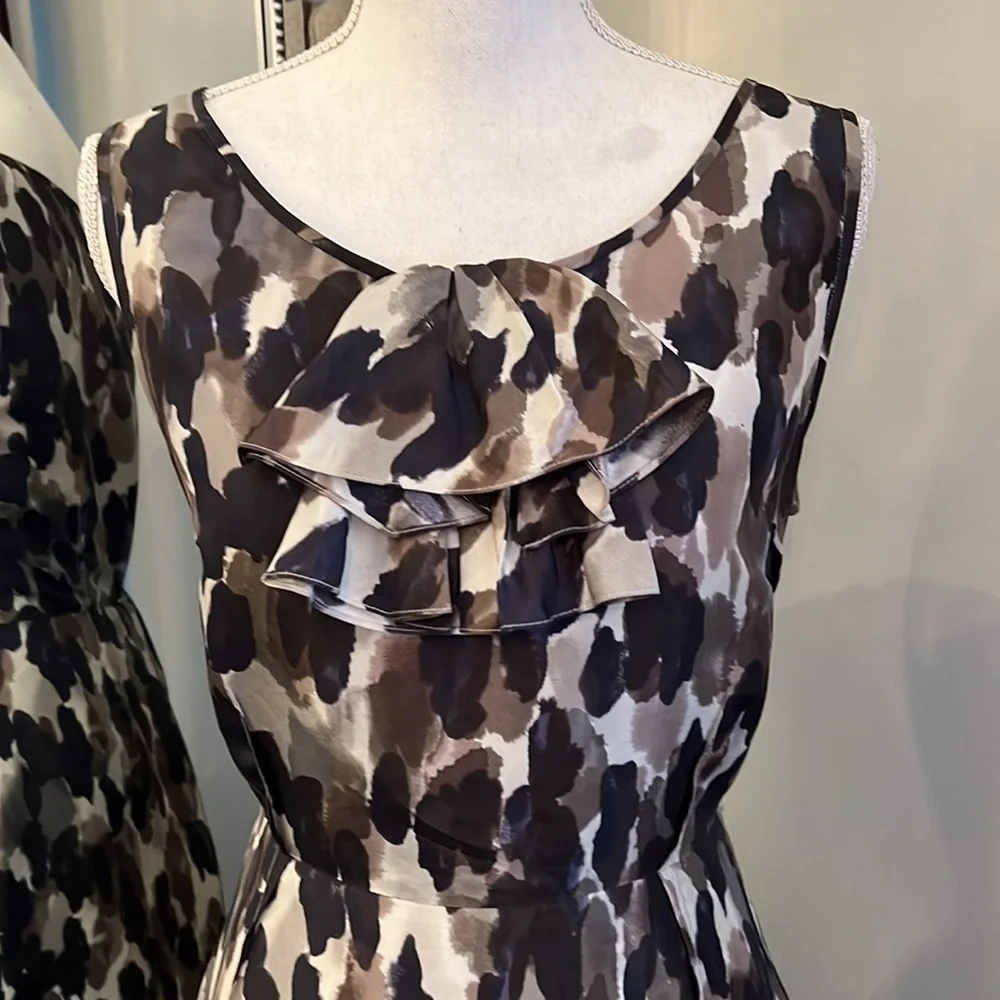 Kate Spade Black and White Watercolor Sheath Dress Size 8